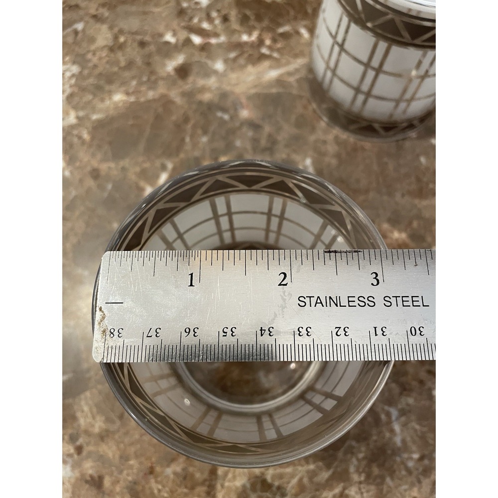 HJ Stotter 6 Acrylic Cups MCM Art Deco Old Fashioned Rock Glasses Frosted SET - Picture 13 of 16